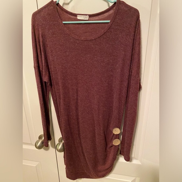 Twenty Second maroon long sleeve light sweater Top Sz M - Picture 1 of 5